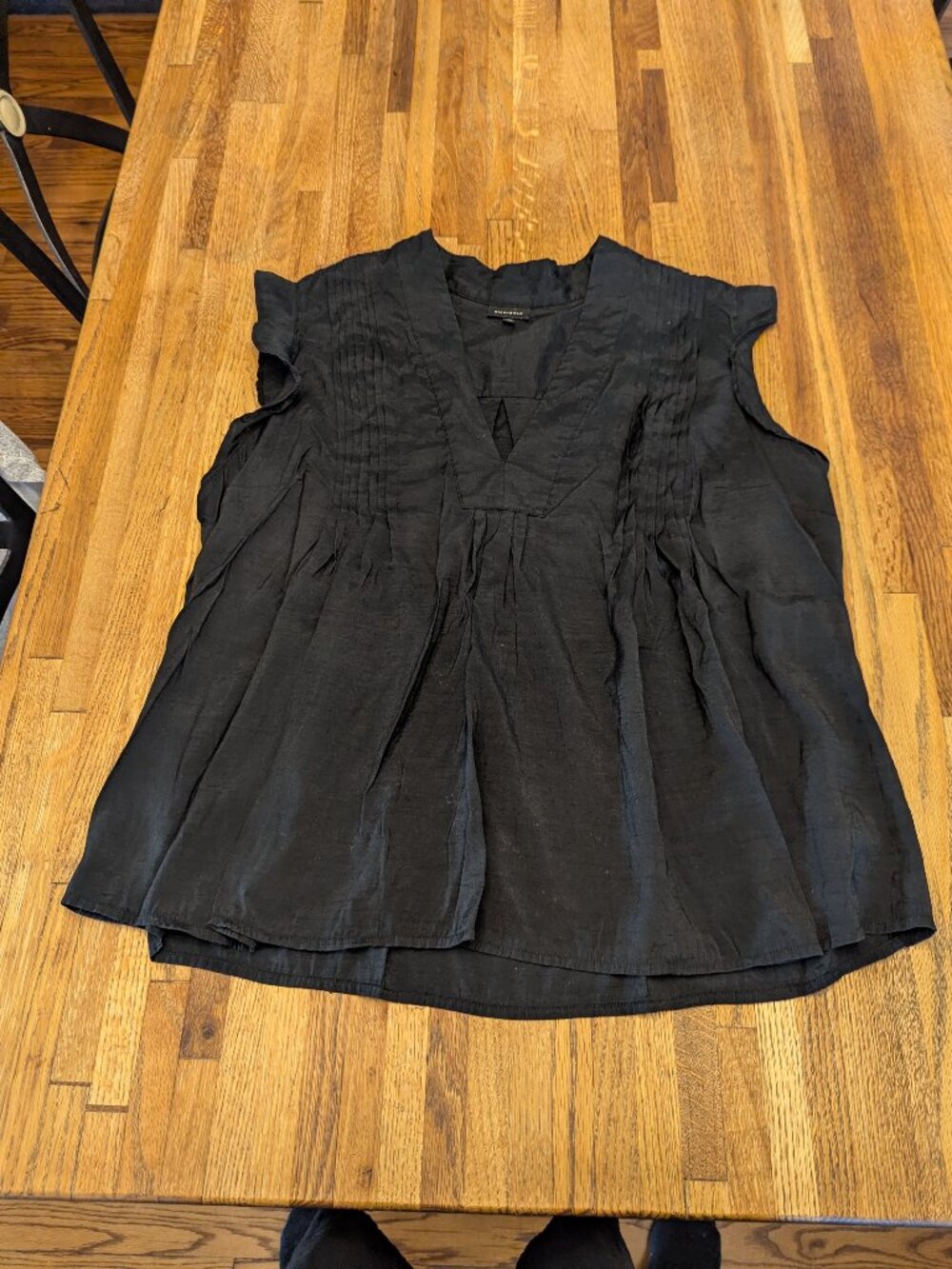 Flouncy Deep V Plunge Ruffled Sleeves Black Top Who What Wear Size 2X